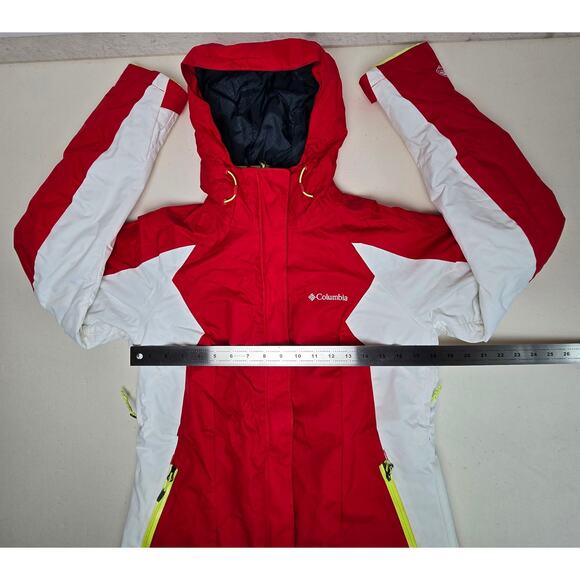 Columbia Interchange Omni Tech 2 in 1 Waterproof Jacket Red White  Women's M180 - Picture 9 of 13
